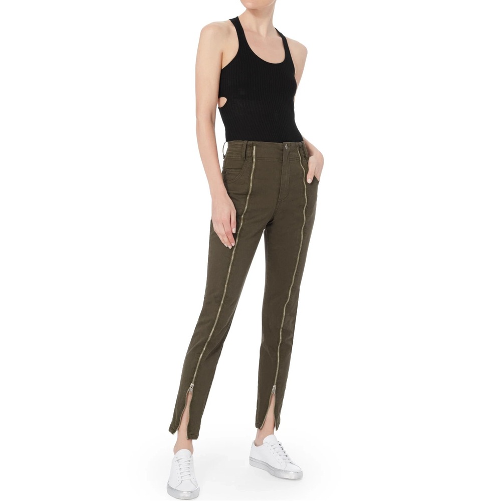 A.L.C. Zander Army Green Pants High-Rise Skinny‎ Zip Front Ankle Crop "On Duty"